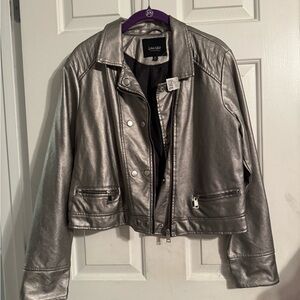 Lands' End Metallic Leather Jacket